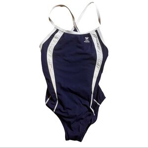TYR Durafast Swimsuit Size 38 Navy / White